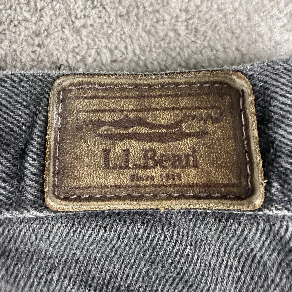 L.L.Bean Y2K Classic Fit Jeans Mens 38x29(fits 37x27) Gray Denim Straight Leg